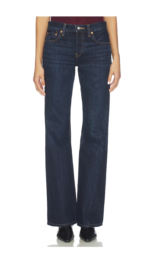 Re/done Twisted Mid Rise Bootcut Jeans In Blue
