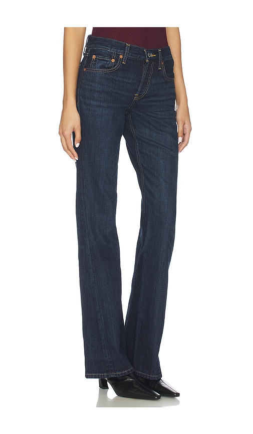 Re/done Twisted Mid Rise Bootcut Jeans In Blue