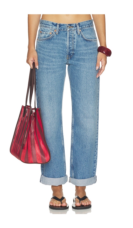 RE/DONE Beau Jean Cuffed Boyfriend Jeans in Blue. Size 23. Also in 24, 25, 26, 27, 28, 29, 30, 31, 32. RE/DONE Beau Jean Cuffed Boyfriend Jeans in Blue. Size 23. Also in 24, 25, 26, 27, 28, 29, 30, 31, 32.