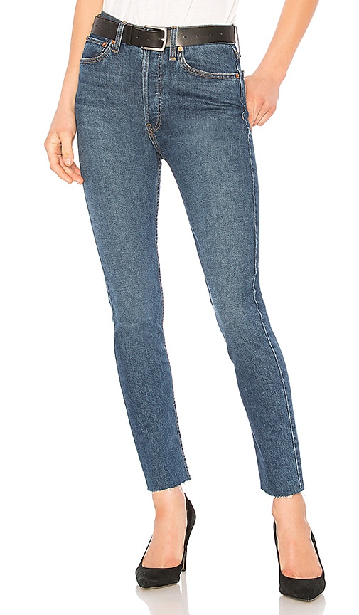 redone levis high rise ankle crop