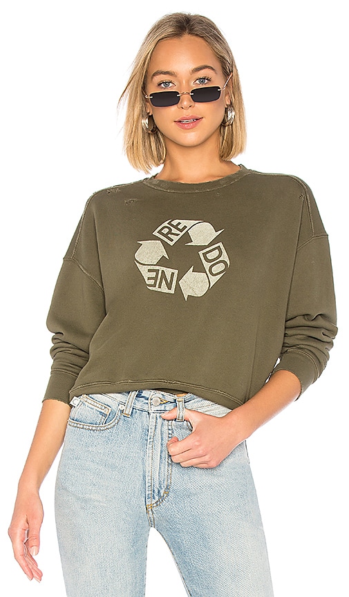 army green crew neck sweatshirt