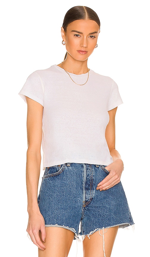 RE/DONE x Hanes 90's Baby Tee in Vintage White