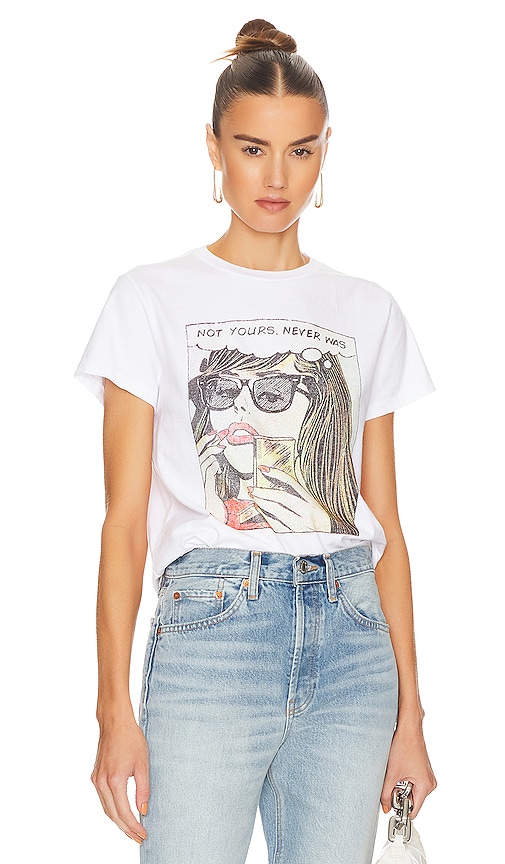 RE/DONE Classic Tee Not Yours in Optic White | REVOLVE
