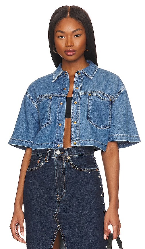 RE/DONE OVERSIZED CROP SHIRT