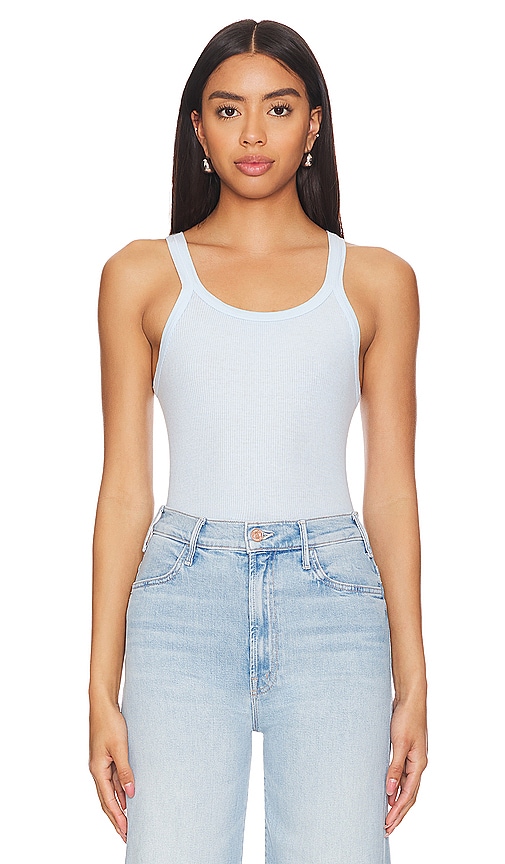 Shop Re/done Ribbed Tank In Baby Blue