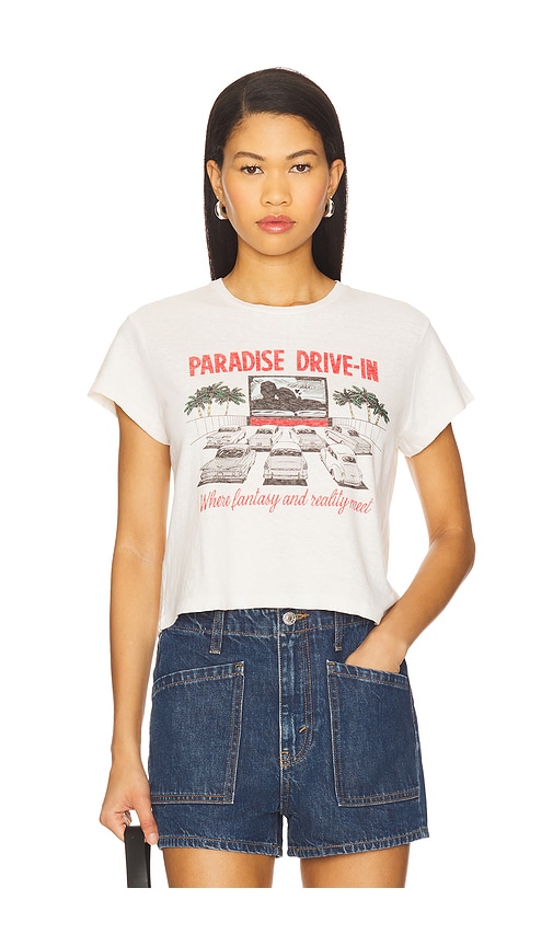 50s Drive in Boxy Tee in Cream. - size XS (also in L, M, S)