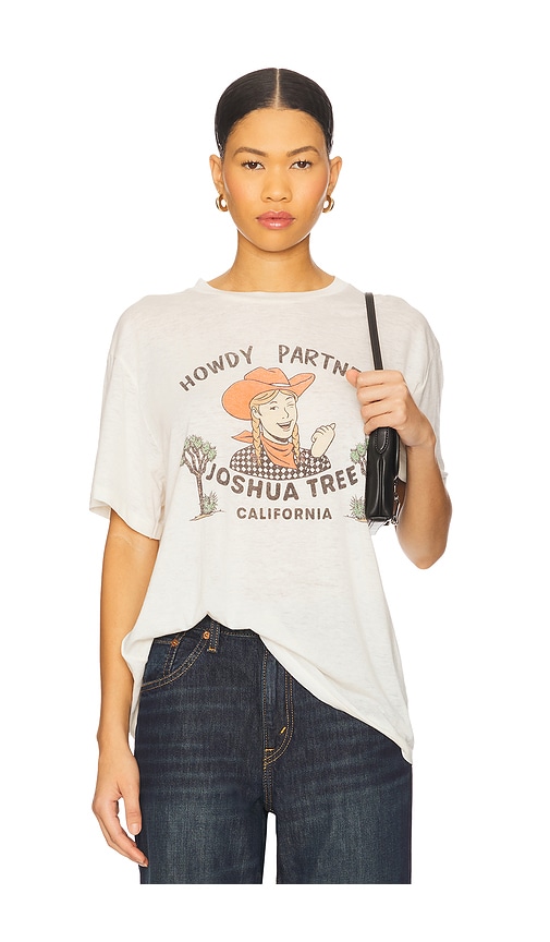 Re/done Joshua Tree Boyfriend Tee Vintage White In White