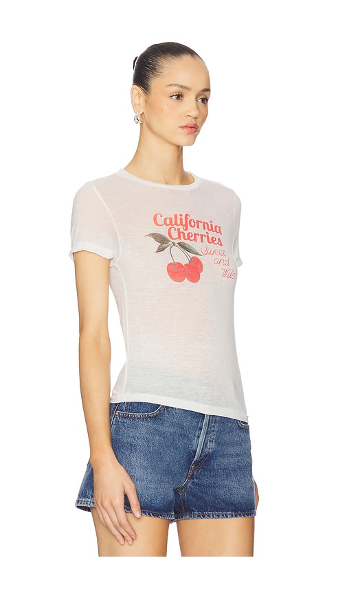 Re/done Cherries Tiny Tee In White