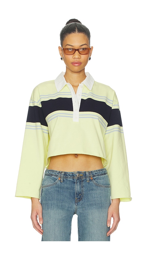 RE/DONE Cut Off Rugby Polo Top