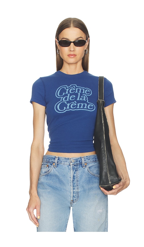 RE/DONE 90s Baby Tee Cr&eacute;me De La Cr&eacute;me in Postman Blue