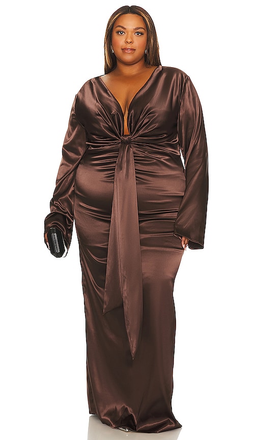 Remi X Revolve Cat Maxi Dress In Chocolate Brown