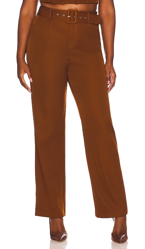 REMI x REVOLVE Danielle Belted Pant in Brown