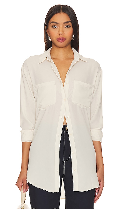 Shop Remi X Revolve Michelle Button Up Shirt In Bone