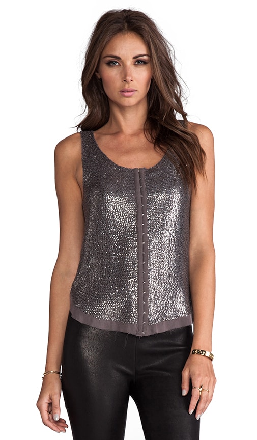2 Tone Sequin Hook and Eye Tank