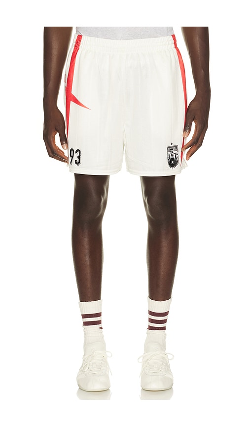 Represent Printed Spike Football Shorts In White