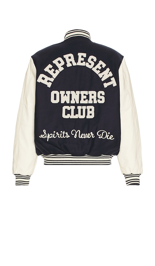 Shop Represent Owners Club Varsity Jacket In Blue
