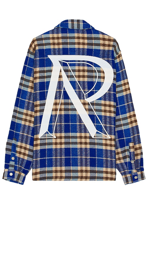Represent Intial Print Flannel Shirt In Blue