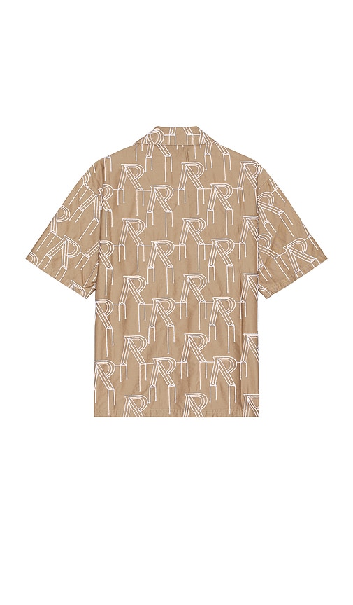 Shop Represent Embroidered Initial Overshirt In Washed Taupe