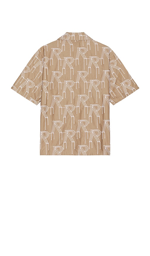 Shop Represent Embroidered Initial Overshirt In Washed Taupe