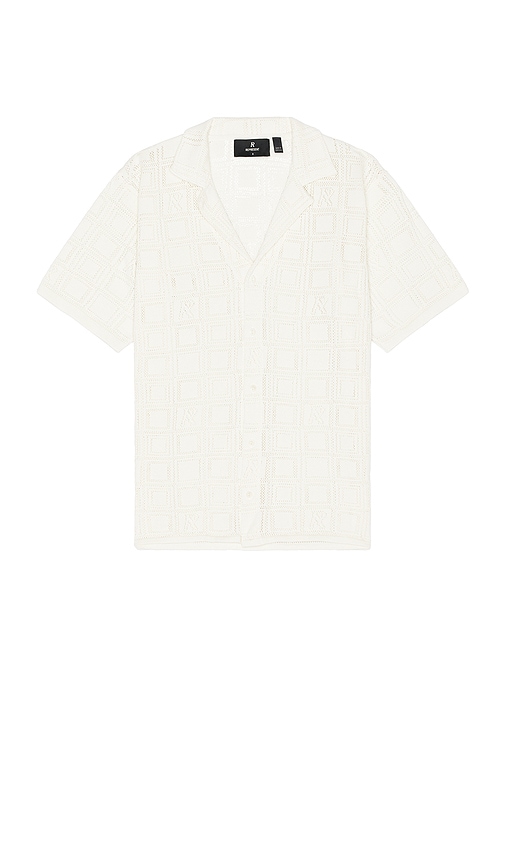 Shop Represent Lace Knit Shirt In 粉笔白