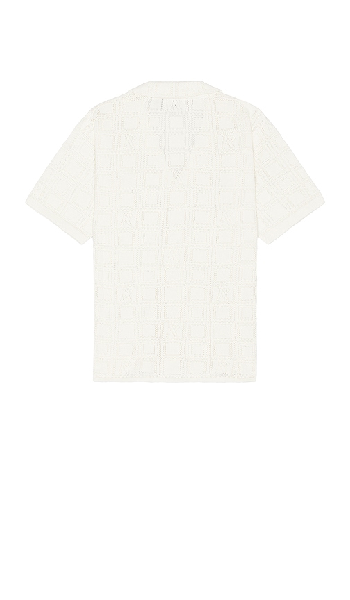 Shop Represent Lace Knit Shirt In 粉笔白