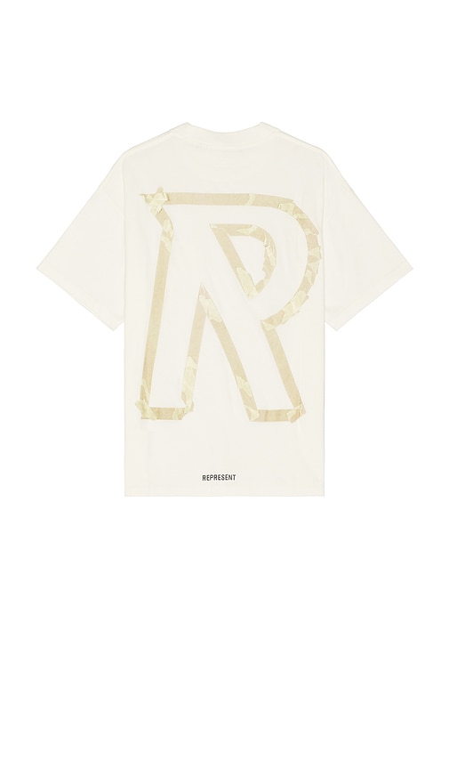 Represent Masking Tape Initial T-shirt In Flat White