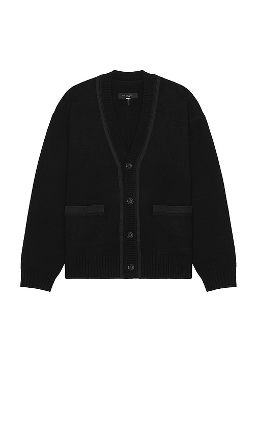 Rag & Bone Clarkson Suede Cardigan In 블랙