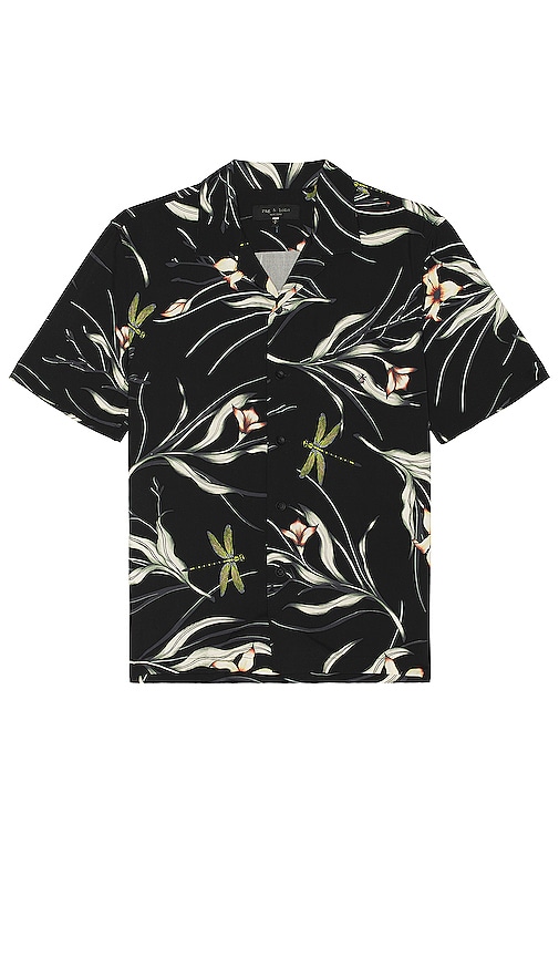 AllSaints Catalina Aloha Camp Shirt Blue