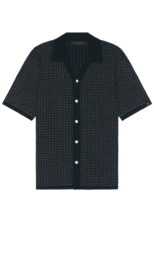 Shop Rag & Bone Avery Button Up Shirt In Navy