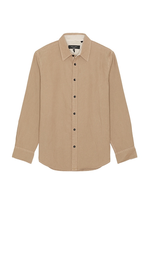 Shop Rag & Bone Finch Corduroy Long Sleeve Shirt In Beige