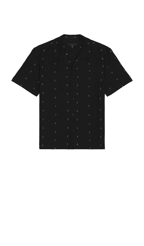 Avery Embroiderd Linen Shirt in Black. - size XL/1X (also in L, M, S)