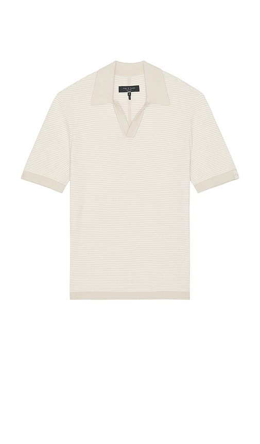 Harvey Chevron Johnny Polo in Cream. - size L (also in M, S, XL/1X) - Rag & Bone - Modalova