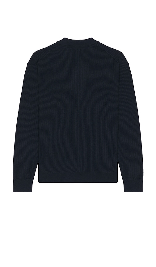 Rag & Bone Crawford Cashmere Blend Long Sleeve Polo In Blue