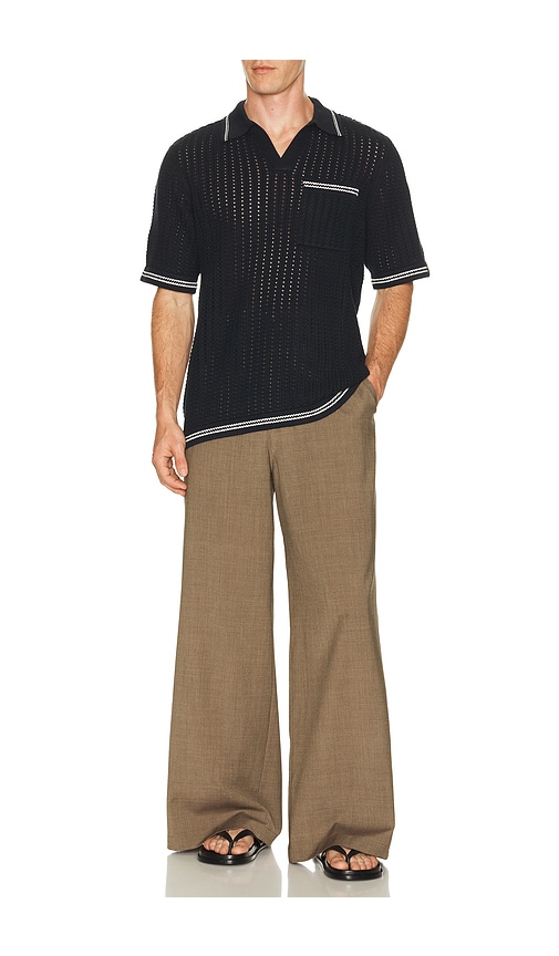  Rag & Bone Poloshirt Aus Häkelware Johnny In Navy. Größe S. Also In M, L, Xl/1x. 