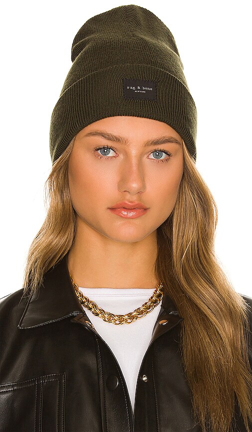 Rag & Bone Dark olive green Addison beanie rag & bone - Addison Beanie – Threadfellows main image 2