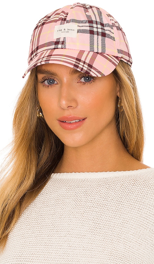 Rag Bone Addison Baseball Cap in Pink Plaid REVOLVE