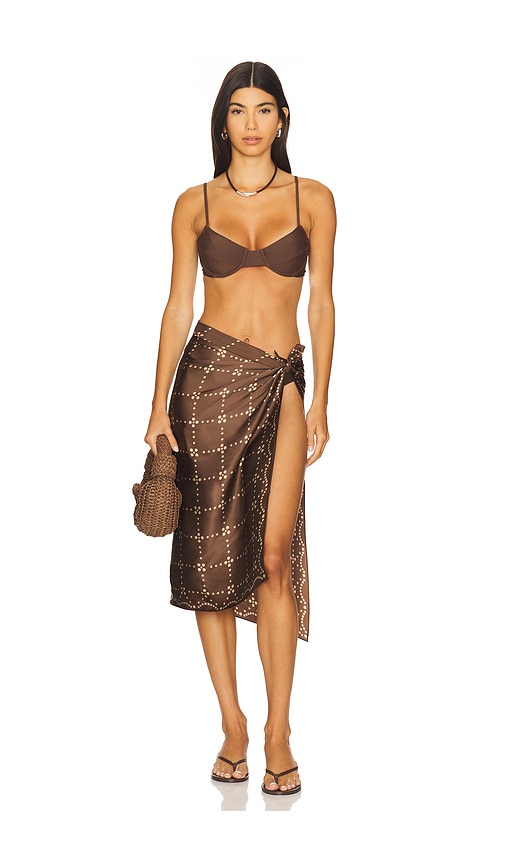 Rag & Bone Pearly Button Scarf In Brown