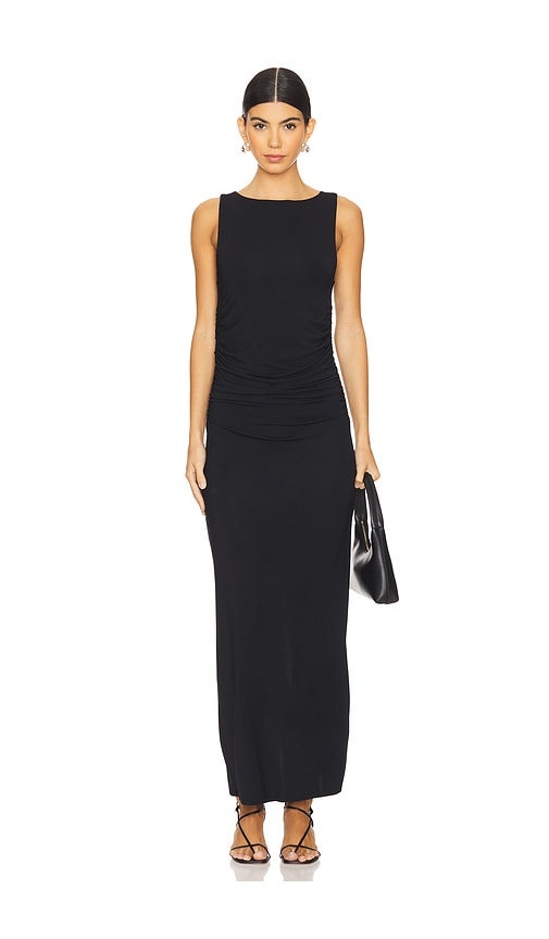 Rag & Bone Luca Shirred Midi Dress In Black