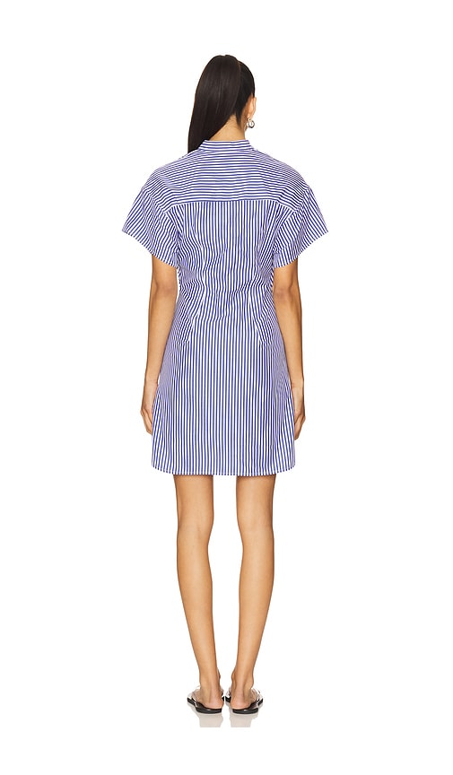 Rag & Bone Geringeltes Kleid Aus Popeline Gretchen In Navy. Größe 2. Also In 0. 