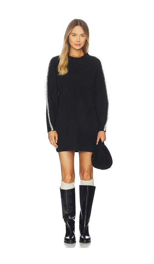 Rag & Bone Ingrid Crew Neck Mini Dress In Black