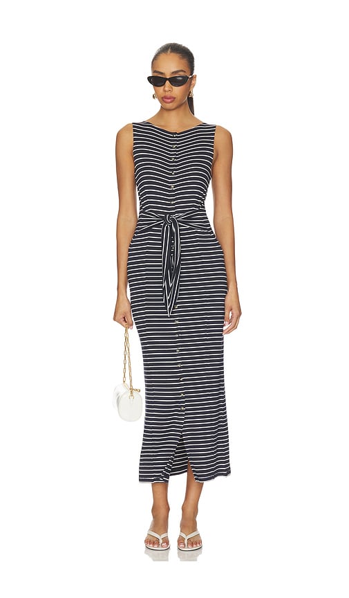 Rag & Bone The Knit Button Tie Stripe Dress