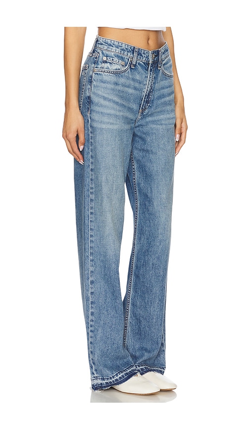 Rag & Bone Featherweight Logan Mid Rise Wide Leg In Blue