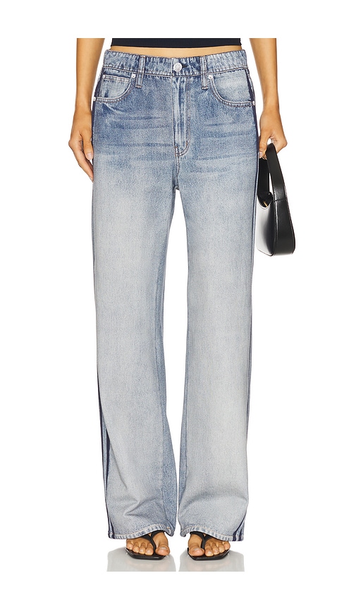 Rag & Bone Rb Miramar Wide Leg Track Jeans In Blue