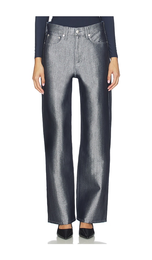 Rag & Bone Logan Metallic Wide-leg Jeans In Gray