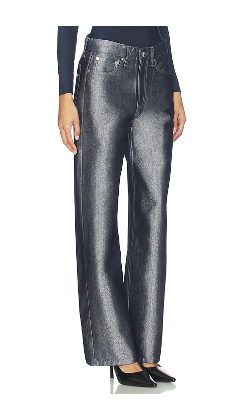 Rag & Bone Logan Metallic Wide-leg Jeans In Gray