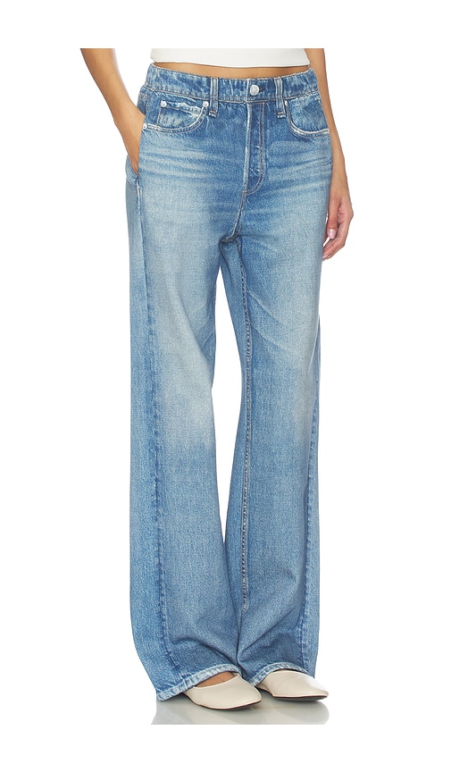 Rag & Bone Miramar Fleece Wide Leg Jeans Jeans In Blue