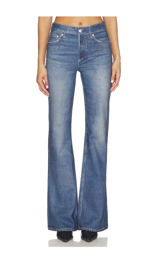 Rag & Bone Rb Miramar Ponte Dahlia Mid Rise Flare Jeans In Blue