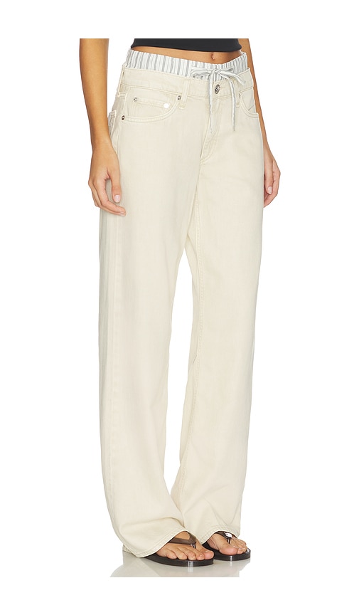 Rag & Bone Featherweight Saige Low Rise Full Boxer Straight Jeans In White