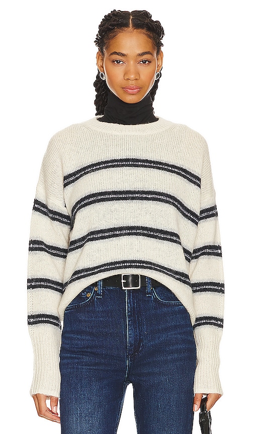 Rag & Bone Kelly Stripe Sweater in Ivory.