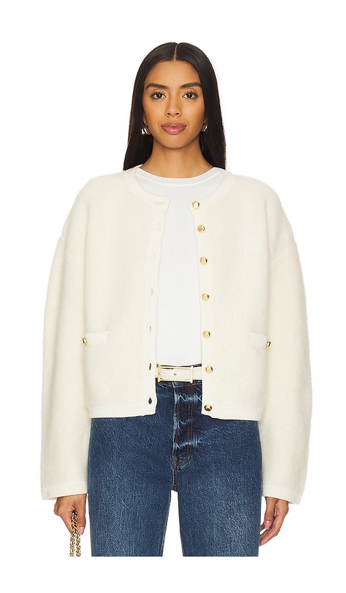 Shop Rag & Bone Kaia Boucle Cardigan In Ivory